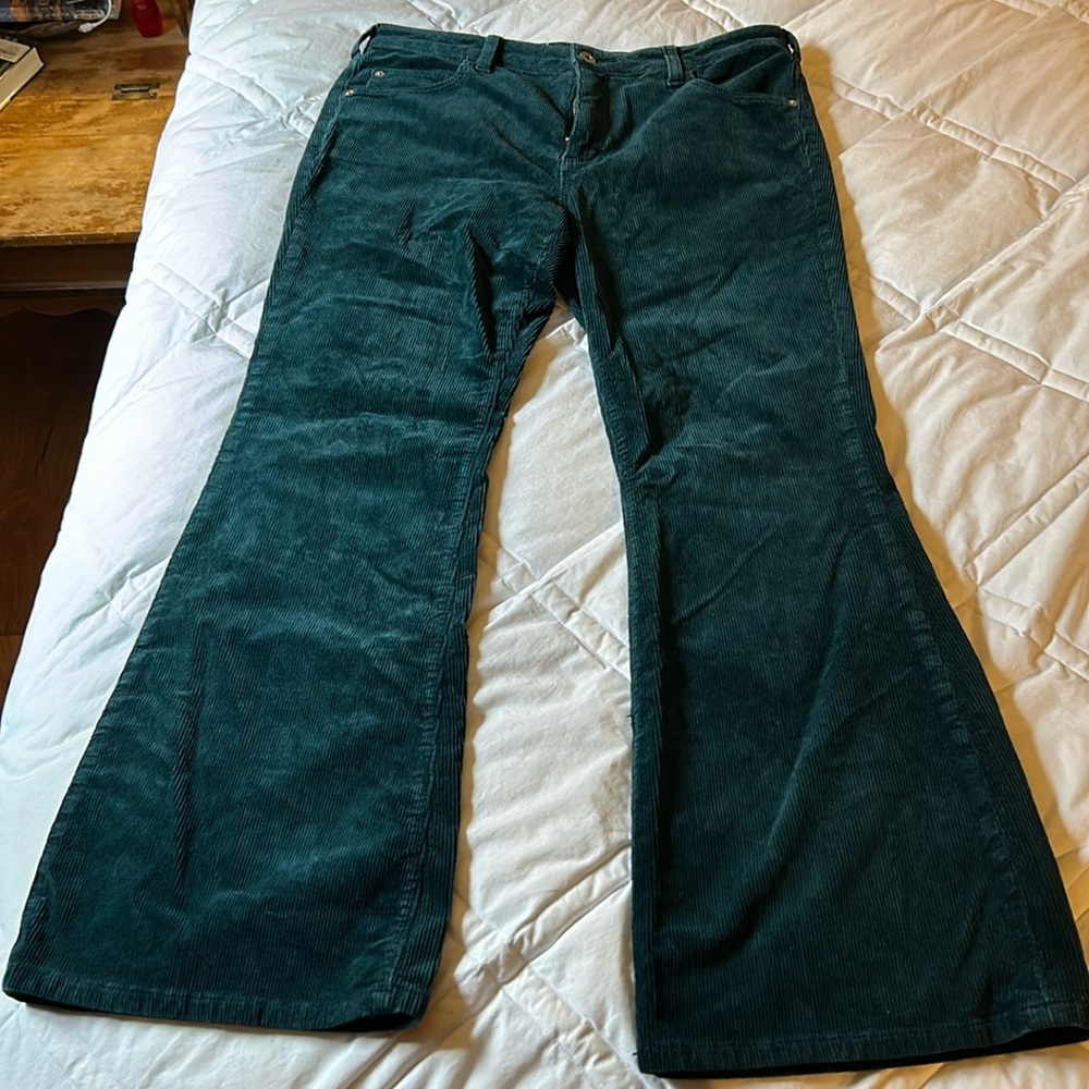 Pilcro dark teal corduroys